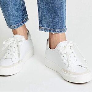 Rag & bone Army leather white sneakers hidden cushioned wedge like golden goose